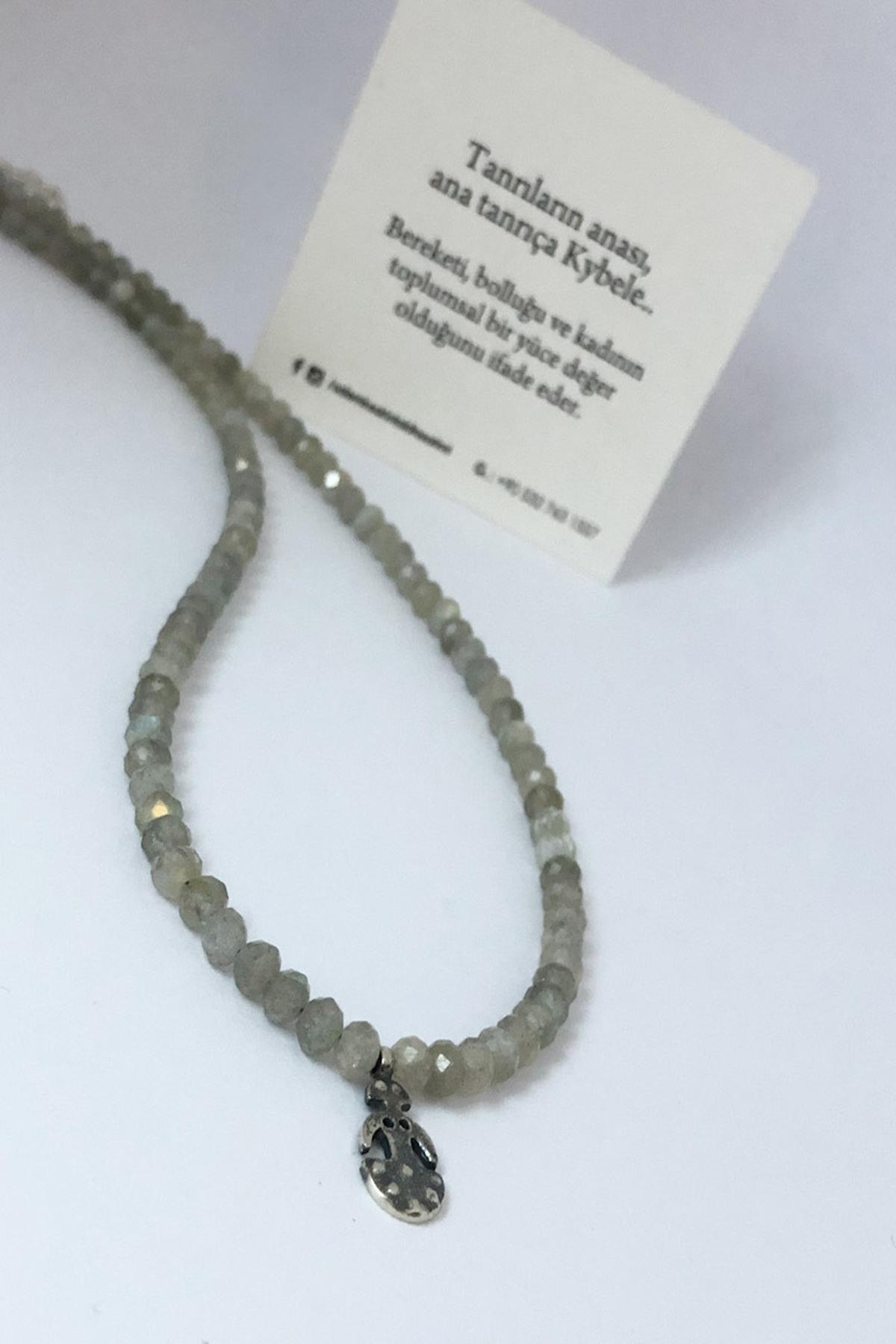 Labradorite Doğal Taşlı Kybele Sembol Kolye