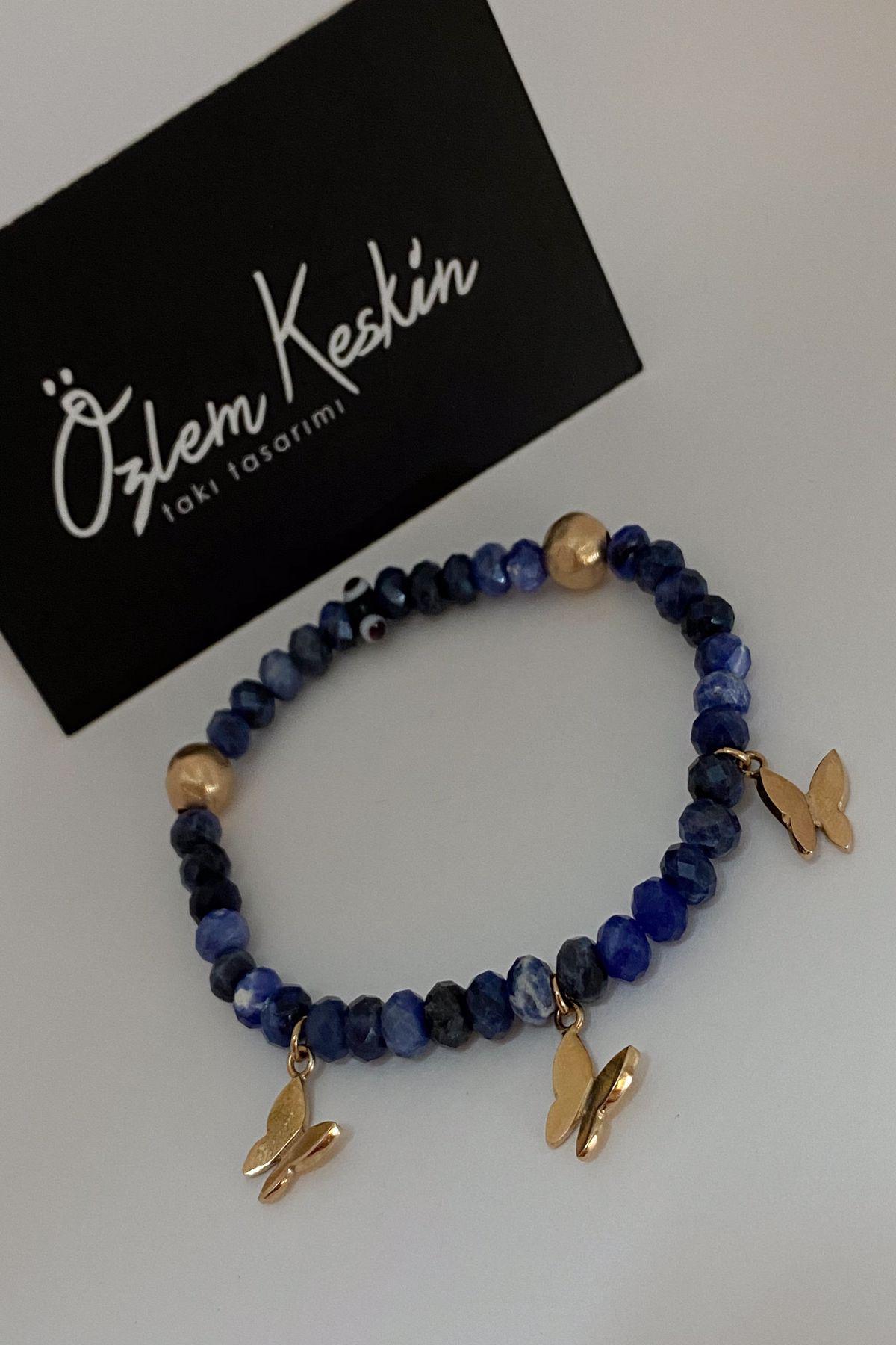 Sodalite Taşlı Kelebek Bileklik