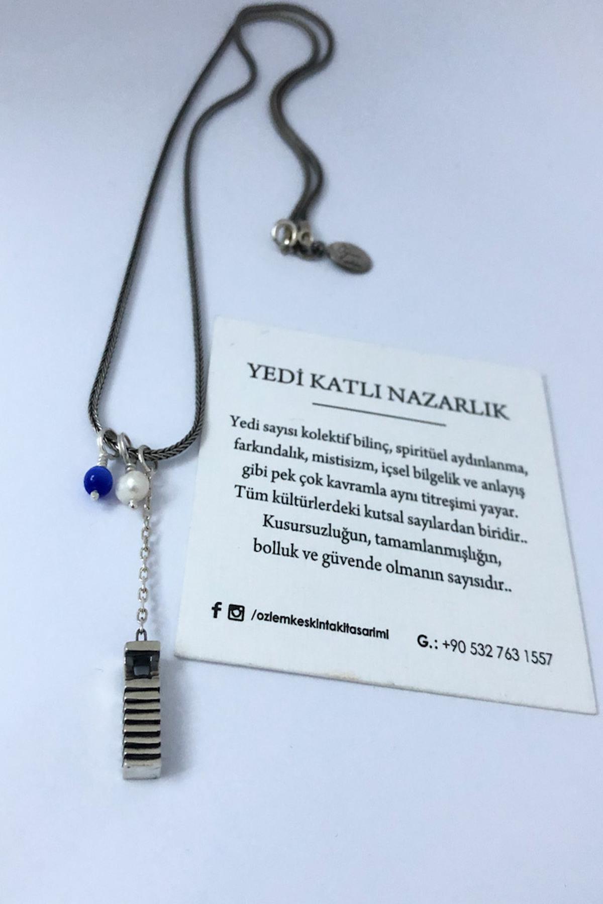 Yedi Katlı Nazarlık Zincirli Kolye