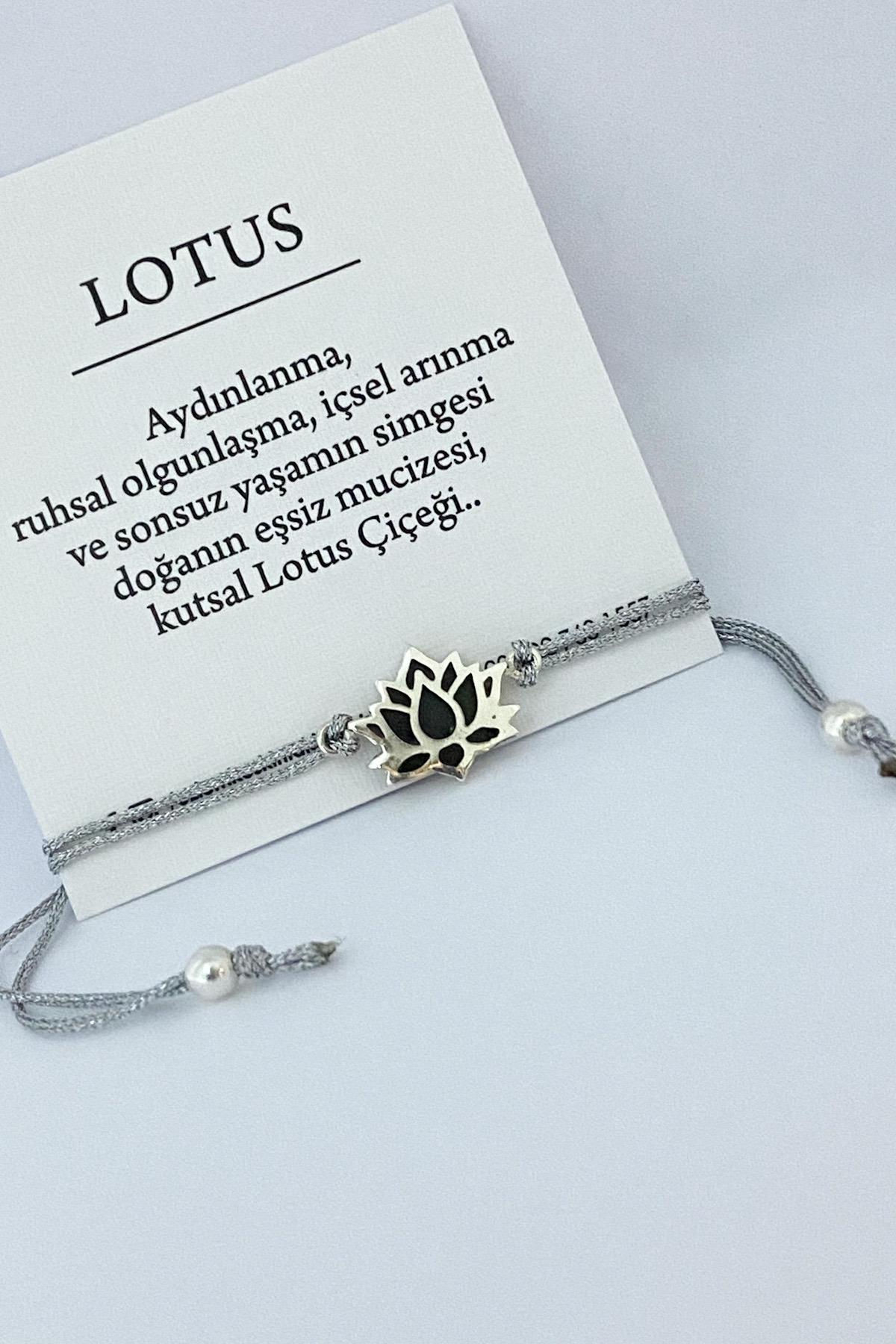 Lotus Siyah Mineli Bileklik